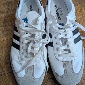 Adidas Men's Samba White and Black Striped Sneakers